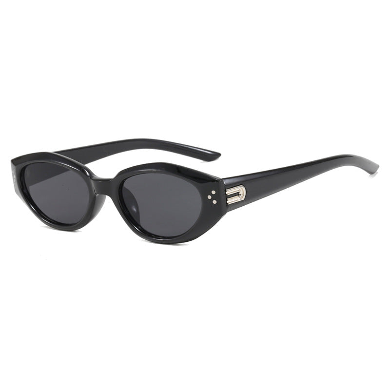Mi nail small frame spicy girl same style small frame fashionable decoration trendy sunshade concave shaped sunglasses