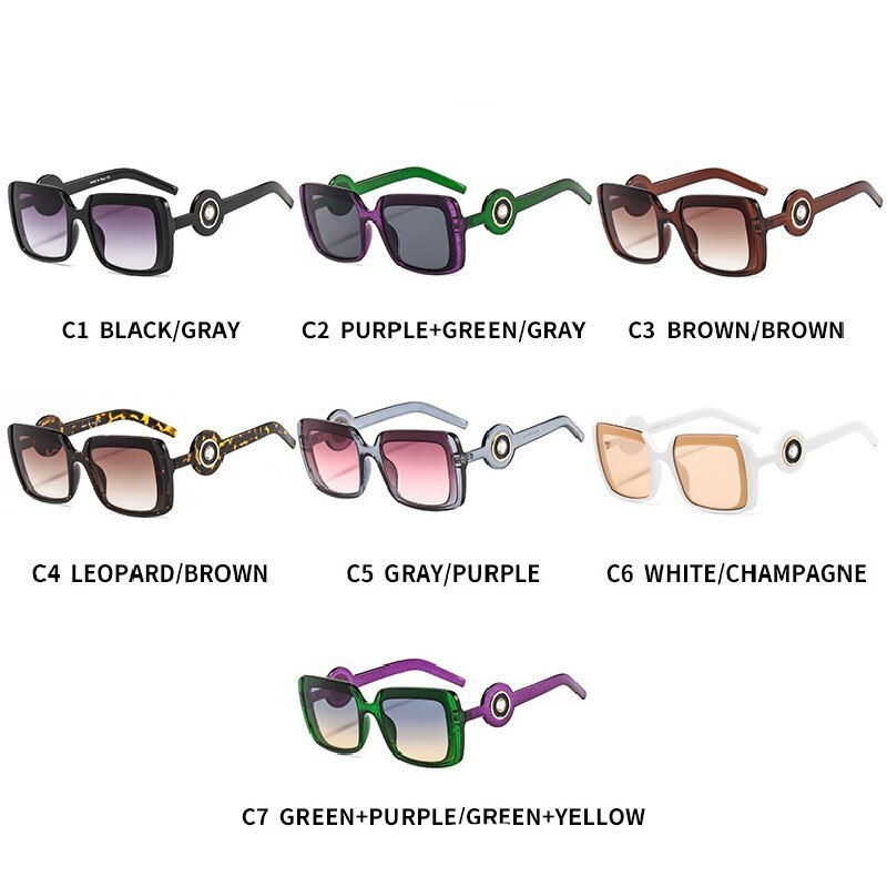 Fashion Oversized Square Sunglasses Women Men Luxury Braqnd Design Unisex Personalized Travel Driving Eyewear UV400