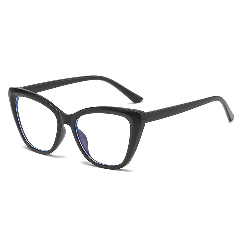 Color blocking anti blue light cat eye flat mirror new style glasses frame fashionable and versatile plain glasses frame