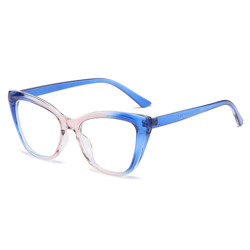 Color blocking anti blue light cat eye flat mirror new style glasses frame fashionable and versatile plain glasses frame