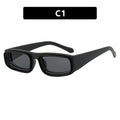 Narrow frame square sunglasses, new personalized double circle fashionable street photography sunglasses