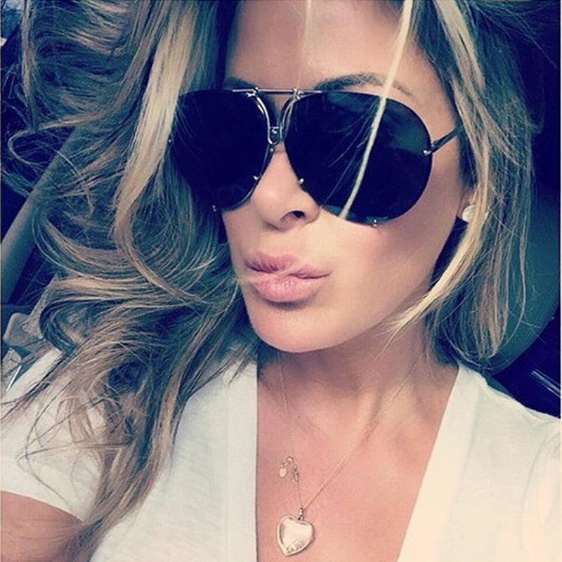 Fashion Pilot Sunglasses Women Men Brand Designer Retro Mirror Sun Glasses Silver Outdoor Driving Eyewear Shades for Women