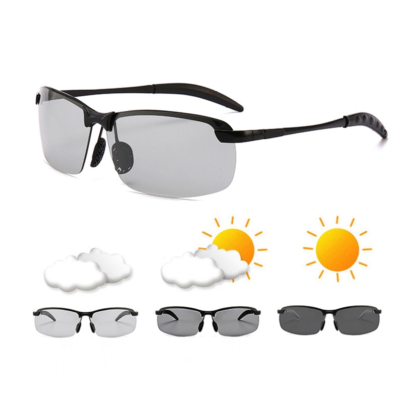 Photochromic Sunglasses Men Polarized driving Chameleon Glasses Male Change Color SunGlasses Day Night Vision Driving Eyewear