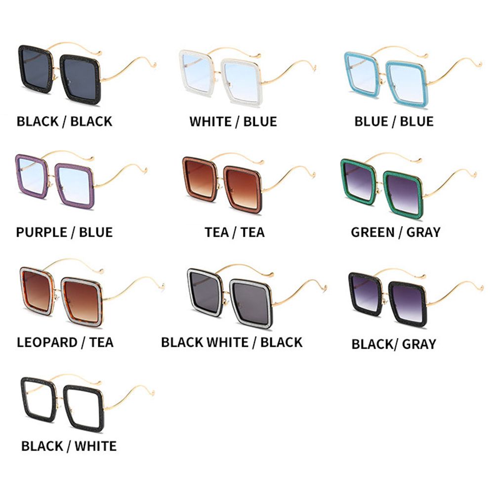 Oversized Sunglasses Women Square Luxury Diamond Shiny Crystal Sun Glasses Men UV400 Shades Eyewear