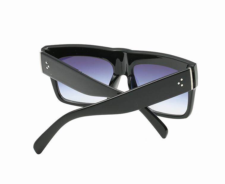 Vintage Lady Square Sunglasses Women Kim Kardashian Rivet Eyewear Flat Top Sun Glasses Female