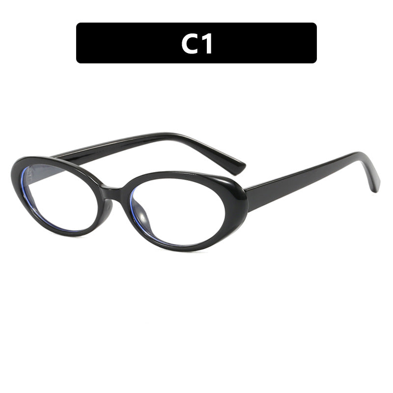 Retro oval fashionable glasses frame anti blue light millennium can be matched with myopia degree plain face glasses frame women's glasses frame