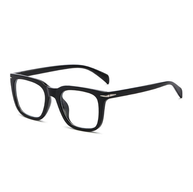 Box plastic anti blue light rice nail flat lens fashionable and colorful full frame glasses