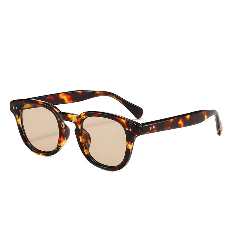 Square Frame Sunglasses with Metal Rivets UV Protection, Fashionable Everyday Wear, Casual Sun Glasses