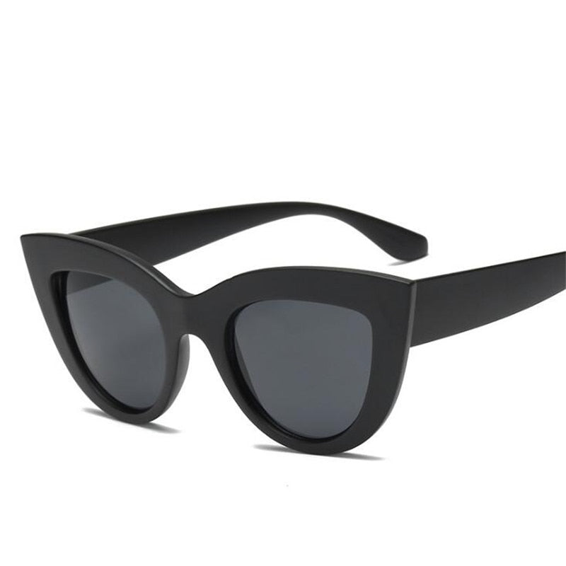 Cat Eye Women Sunglasses Tinted Color Lens Men Vintage Shaped Sun Glasses Female Eyewear Blue Sunglasses