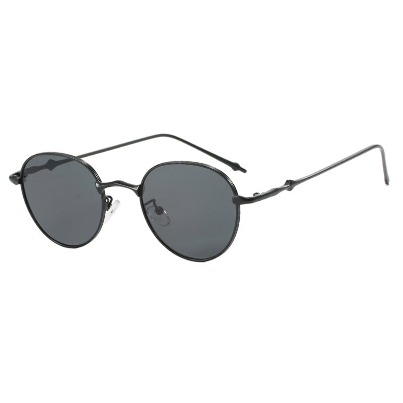New round retro metal four leaf star fashionable sunglasses