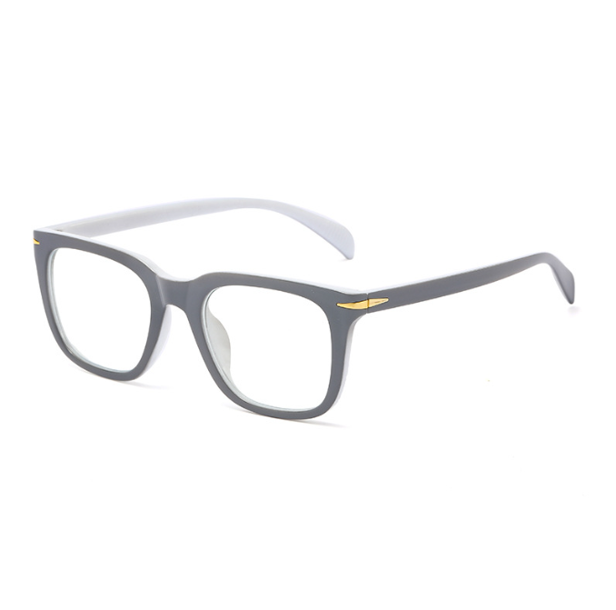 Box plastic anti blue light rice nail flat lens fashionable and colorful full frame glasses