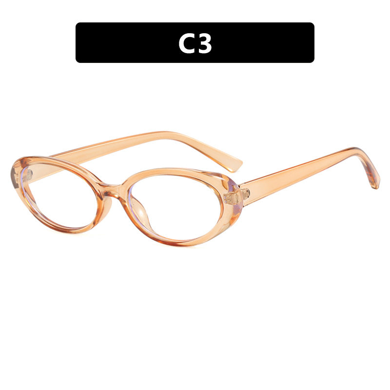 Retro oval fashionable glasses frame anti blue light millennium can be matched with myopia degree plain face glasses frame women's glasses frame