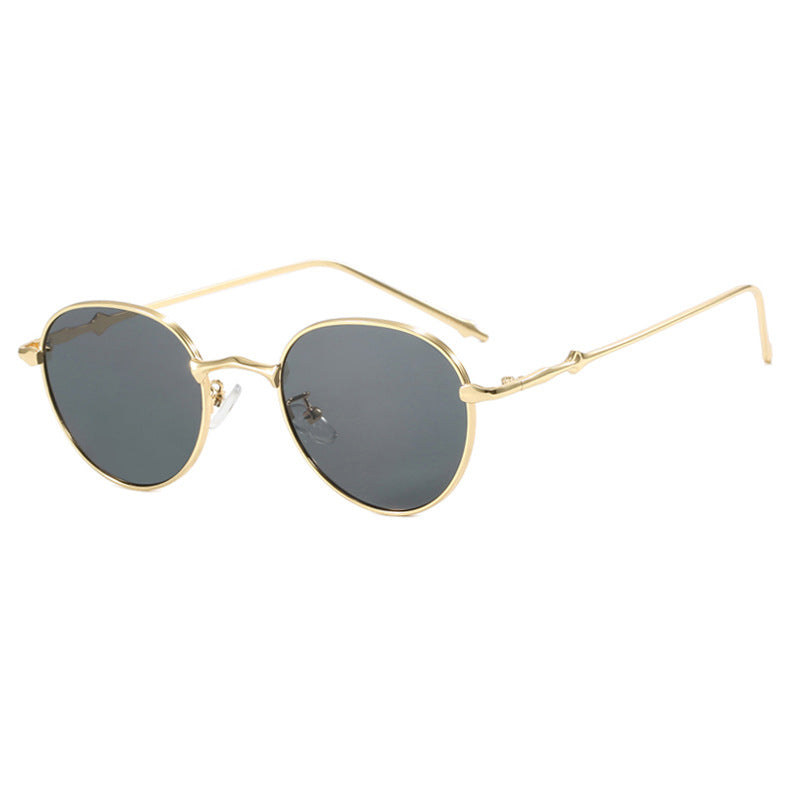 New round retro metal four leaf star fashionable sunglasses