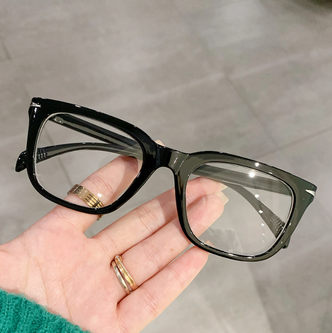 Box plastic anti blue light rice nail flat lens fashionable and colorful full frame glasses