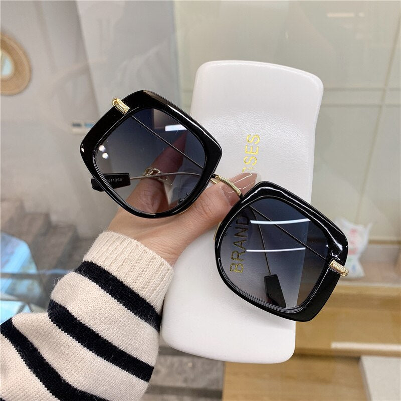 Vintage Women's Sunglasses For Female Male Sun Glasses Brand Designer Big Frame Colorful Eyewear UV400