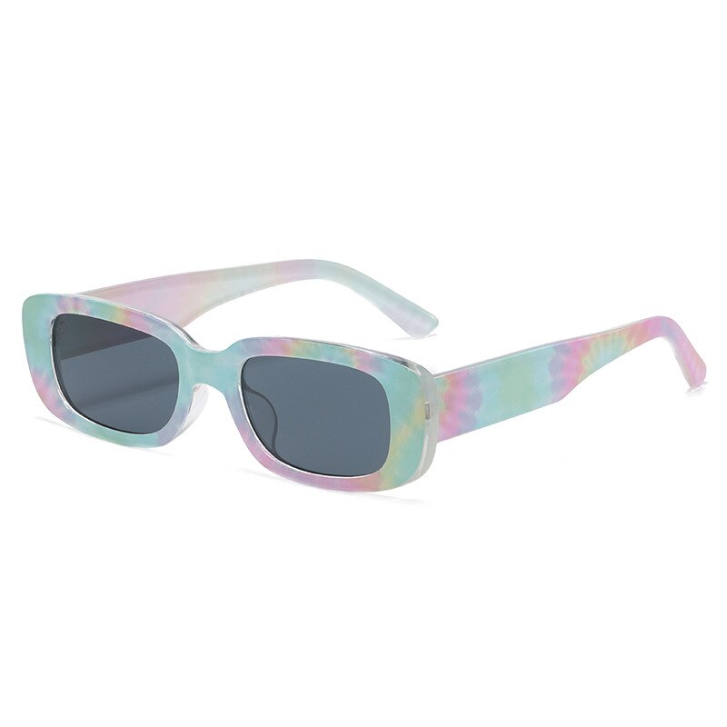 Small Rectangle Sunglasses Women Printing Vintage Designer Square Sun Glasses For Men Brand Shades Female Eyewear UV400