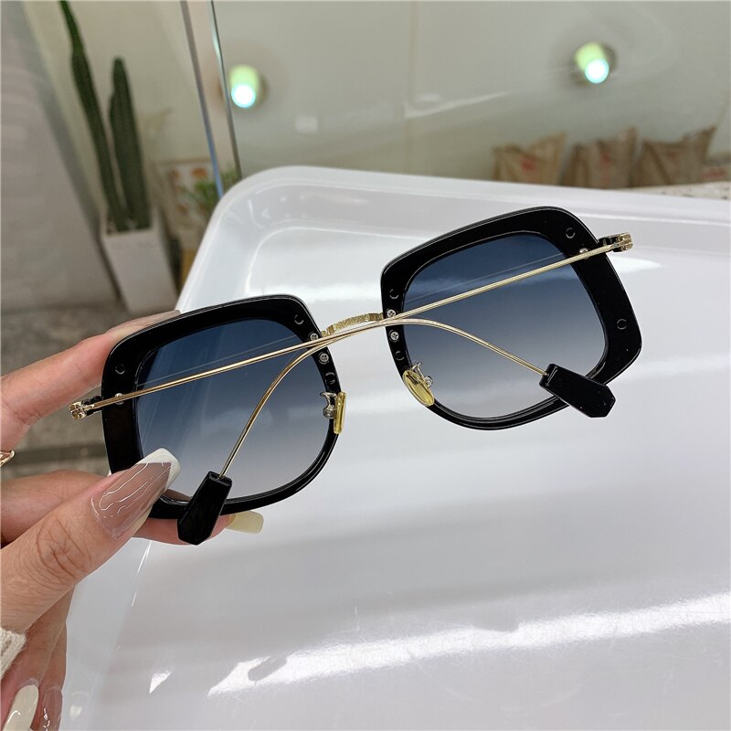Vintage Women's Sunglasses For Female Male Sun Glasses Brand Designer Big Frame Colorful Eyewear UV400