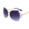 Cat Eye Eyeglasses Women Sunglasses Rimless Clear Eyewear Frame Purple Gradient Elegant Optics Rimless Sunglasses