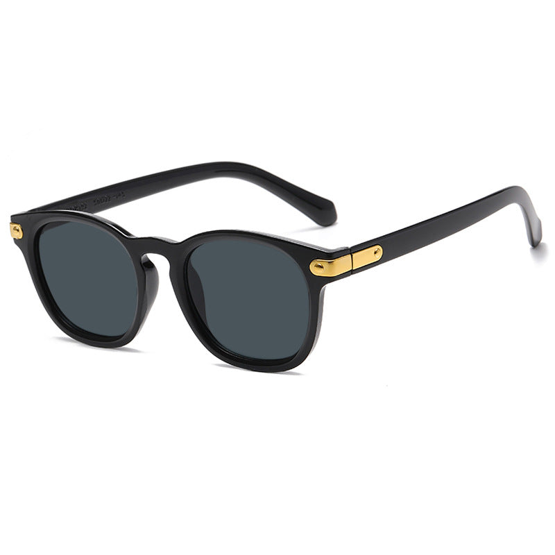 Retro round frame sunglasses for men, new ins sunscreen street photography, personalized and fashionable sunglasses