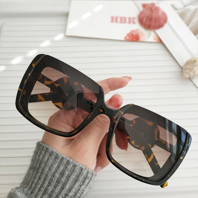Fashion Oversized Square Sunglasses Women Men Luxury Braqnd Design Unisex Personalized Travel Driving Eyewear UV400