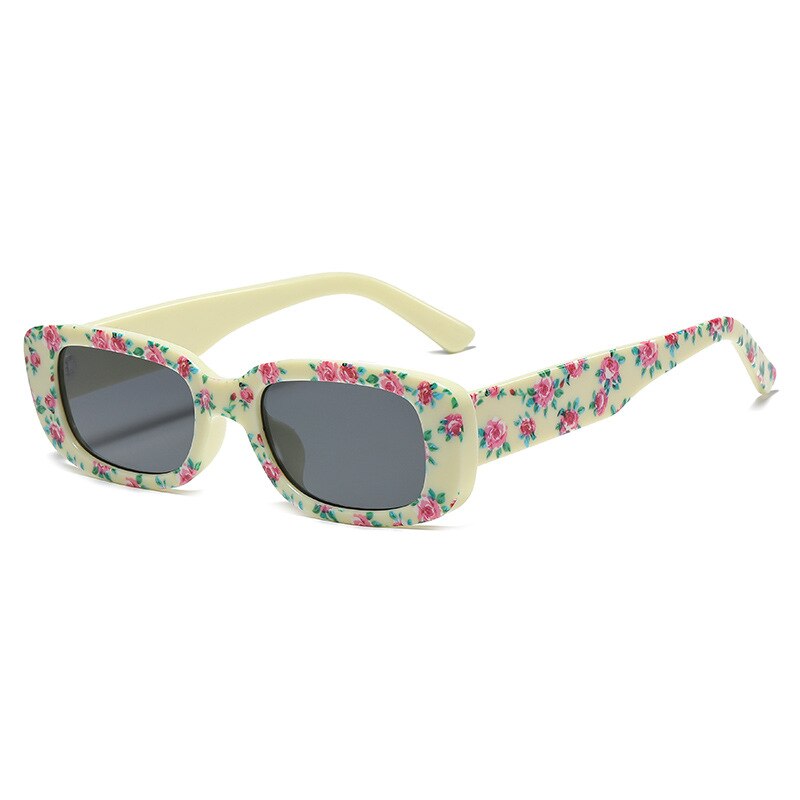 Small Rectangle Sunglasses Women Printing Vintage Designer Square Sun Glasses For Men Brand Shades Female Eyewear UV400