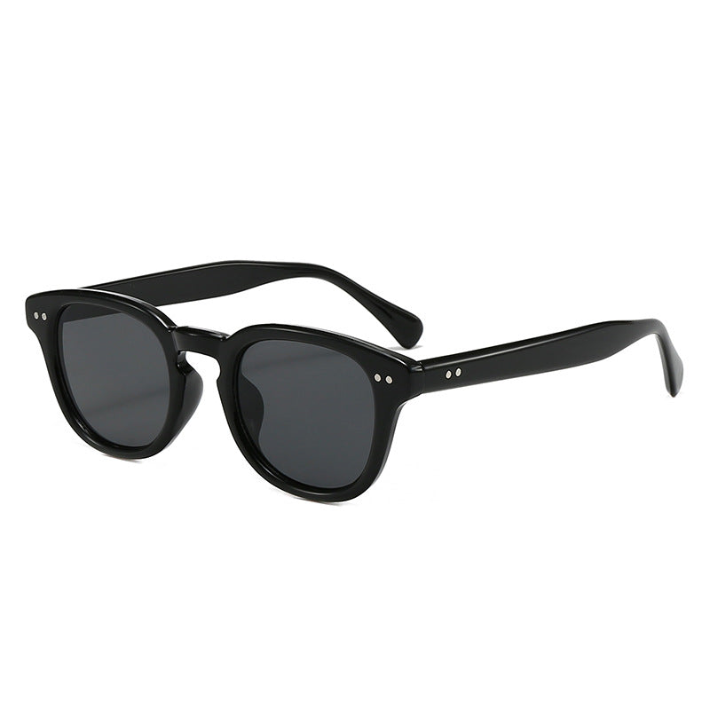 Square Frame Sunglasses with Metal Rivets UV Protection, Fashionable Everyday Wear, Casual Sun Glasses
