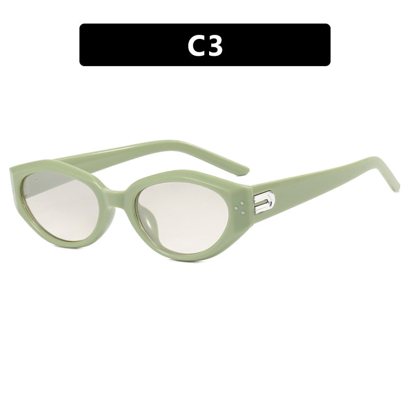 Mi nail small frame spicy girl same style small frame fashionable decoration trendy sunshade concave shaped sunglasses