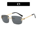 Frameless cut edge oval fashionable and high-end Instagram popular sunglasses of the same style