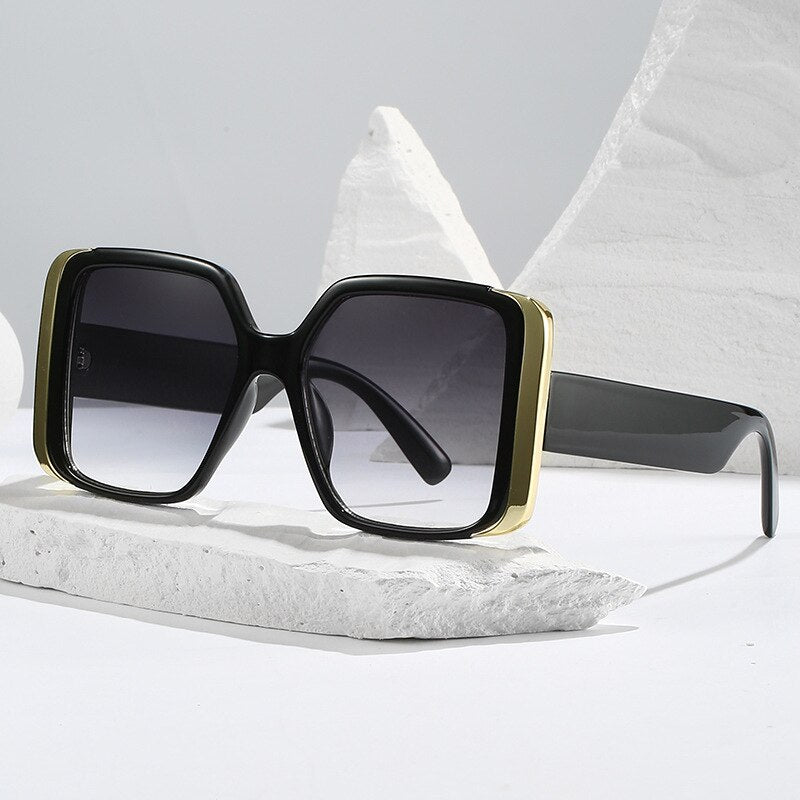 Square Women's Sunglasses Trend Luxury Brand Designer Oversize Sun Glasses Female Vintage UV400 Protection Eyewear