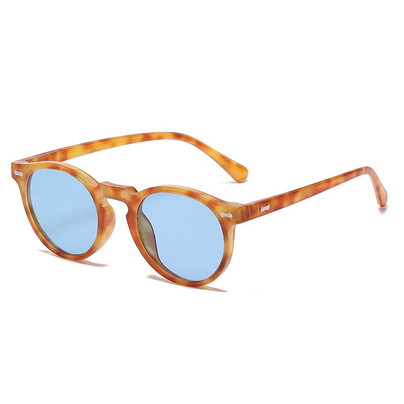 Fashion Sunglasses for Men Women Vintage Small Round Frame Sun Glasses Yellow Lens UV400 Goggles Shades Eyewear