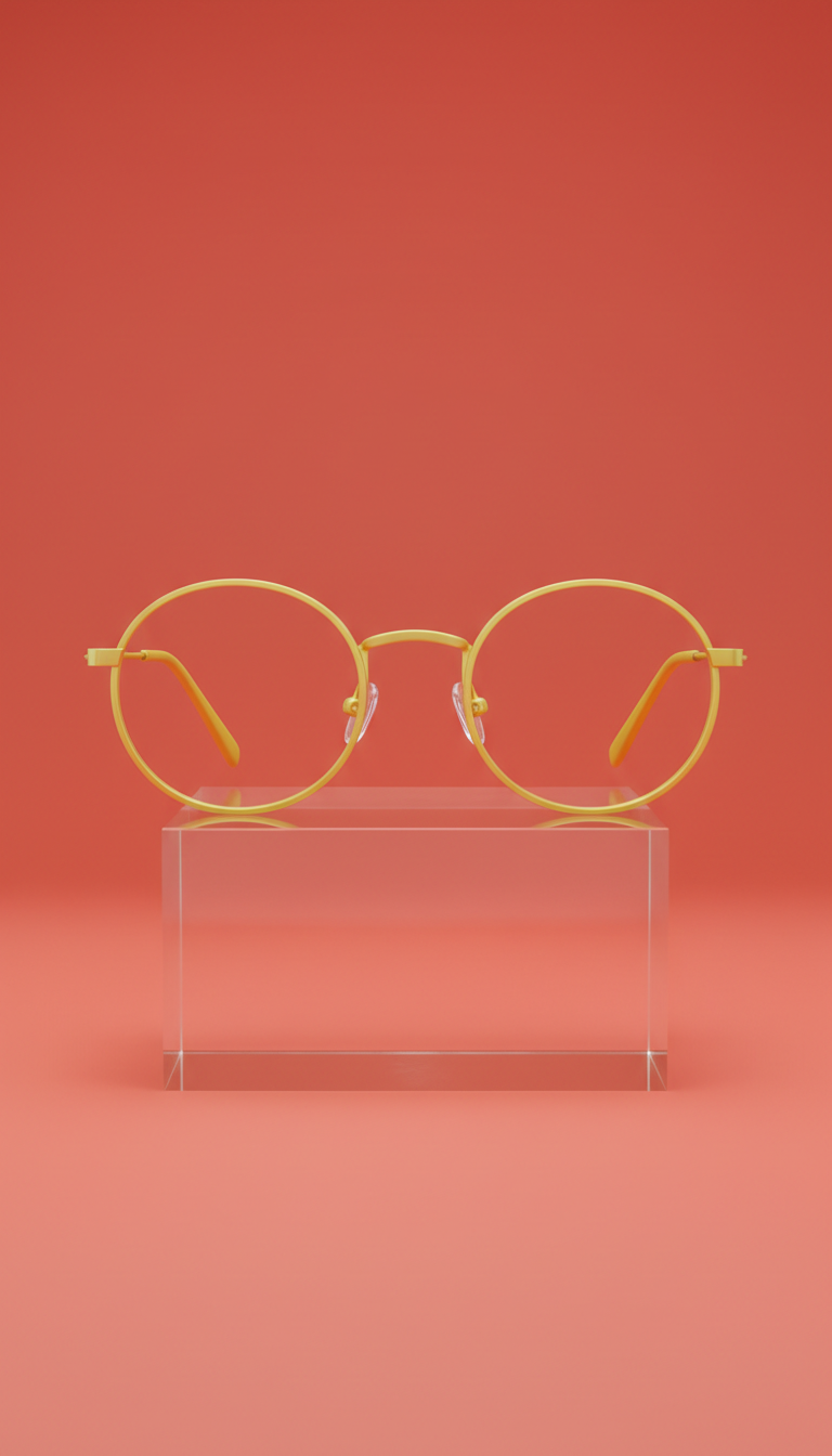 Round Metal Frame in Citrine Flash