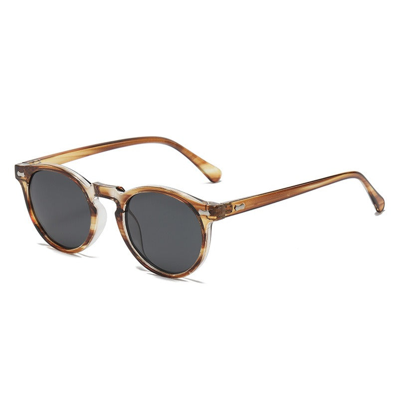 Fashion Sunglasses for Men Women Vintage Small Round Frame Sun Glasses Yellow Lens UV400 Goggles Shades Eyewear
