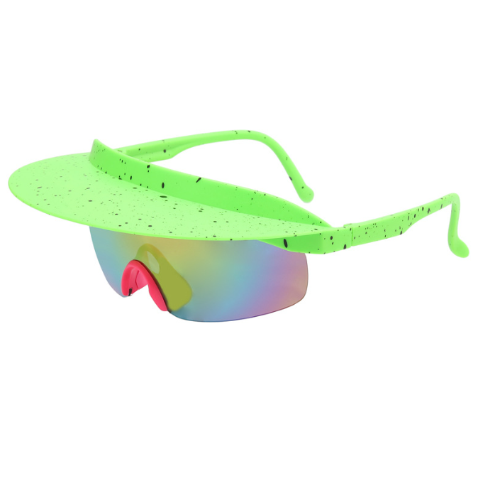 New large frame riding glasses for men and women's fashionable colorful hat sunglasses personalized brim sunglasses
