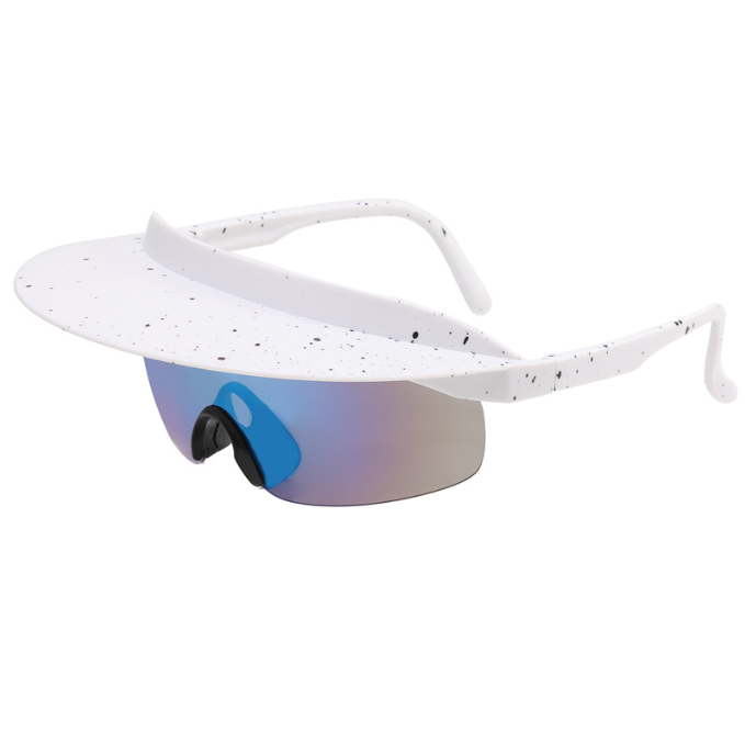 New large frame riding glasses for men and women's fashionable colorful hat sunglasses personalized brim sunglasses