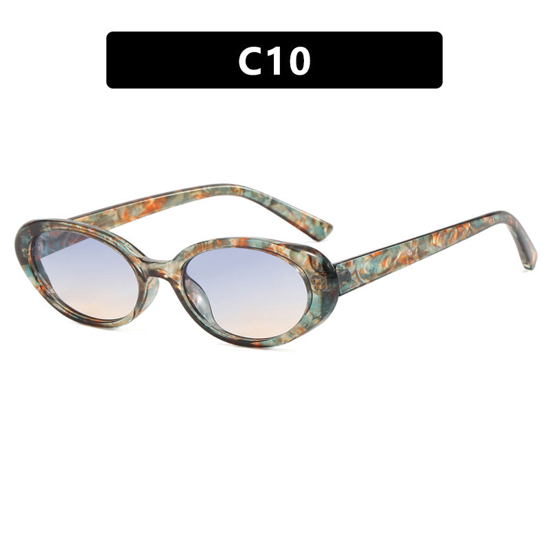 Retro oval fashionable glasses frame anti blue light millennium can be matched with myopia degree plain face glasses frame women's glasses frame