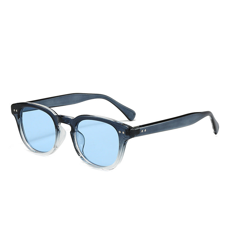 Square Frame Sunglasses with Metal Rivets UV Protection, Fashionable Everyday Wear, Casual Sun Glasses