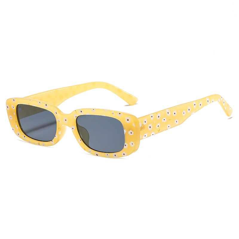 Small Rectangle Sunglasses Women Printing Vintage Designer Square Sun Glasses For Men Brand Shades Female Eyewear UV400