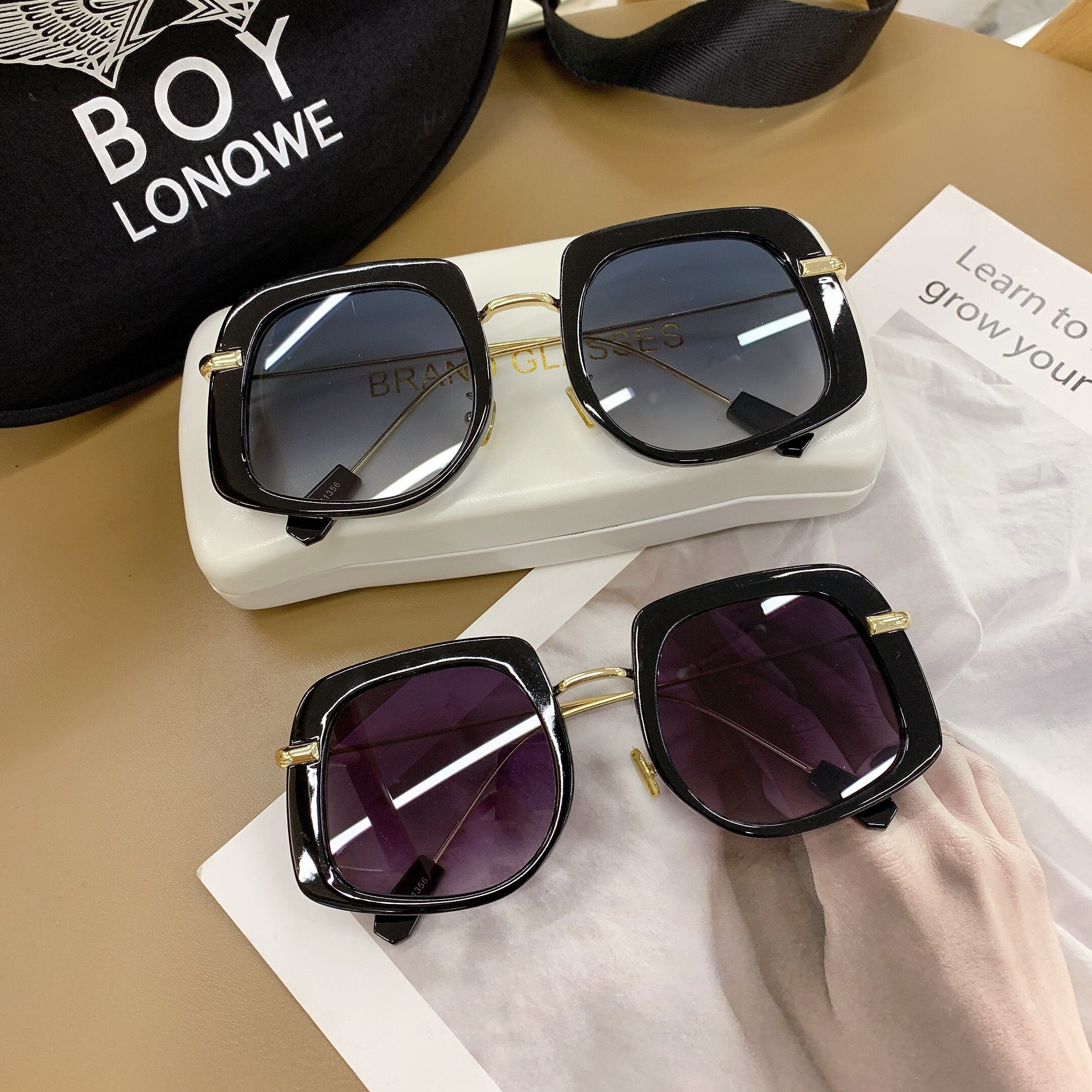 Vintage Women's Sunglasses For Female Male Sun Glasses Brand Designer Big Frame Colorful Eyewear UV400