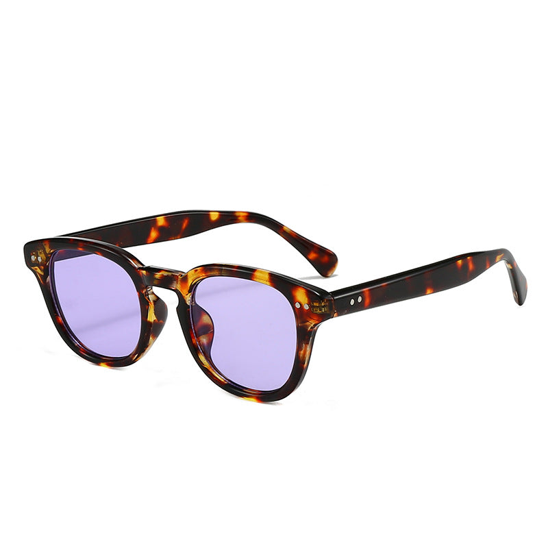 Square Frame Sunglasses with Metal Rivets UV Protection, Fashionable Everyday Wear, Casual Sun Glasses