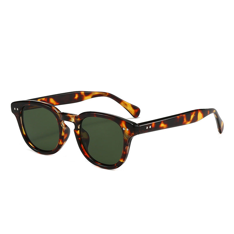 Square Frame Sunglasses with Metal Rivets UV Protection, Fashionable Everyday Wear, Casual Sun Glasses