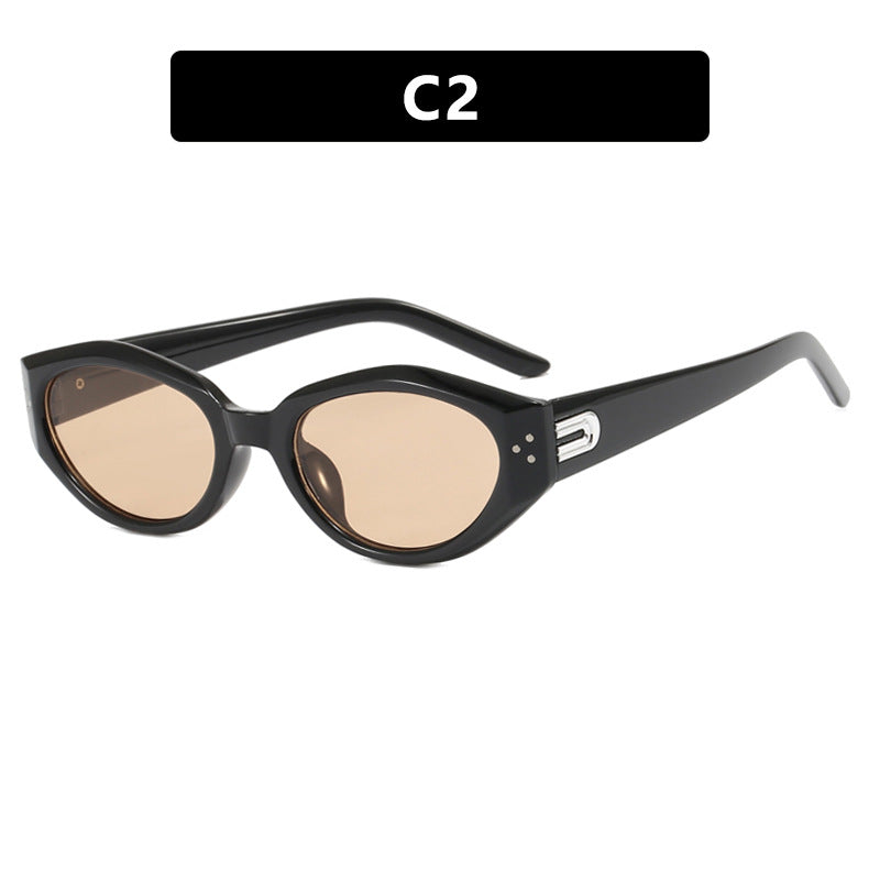 Mi nail small frame spicy girl same style small frame fashionable decoration trendy sunshade concave shaped sunglasses