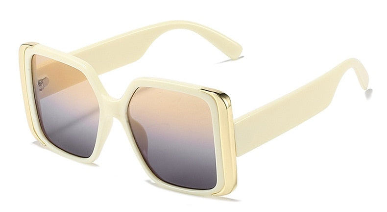 Square Women's Sunglasses Trend Luxury Brand Designer Oversize Sun Glasses Female Vintage UV400 Protection Eyewear