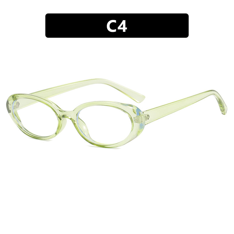 Retro oval fashionable glasses frame anti blue light millennium can be matched with myopia degree plain face glasses frame women's glasses frame