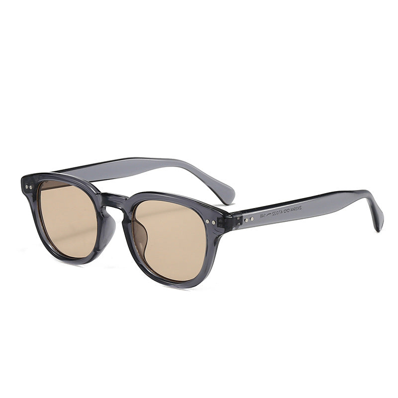 Square Frame Sunglasses with Metal Rivets UV Protection, Fashionable Everyday Wear, Casual Sun Glasses