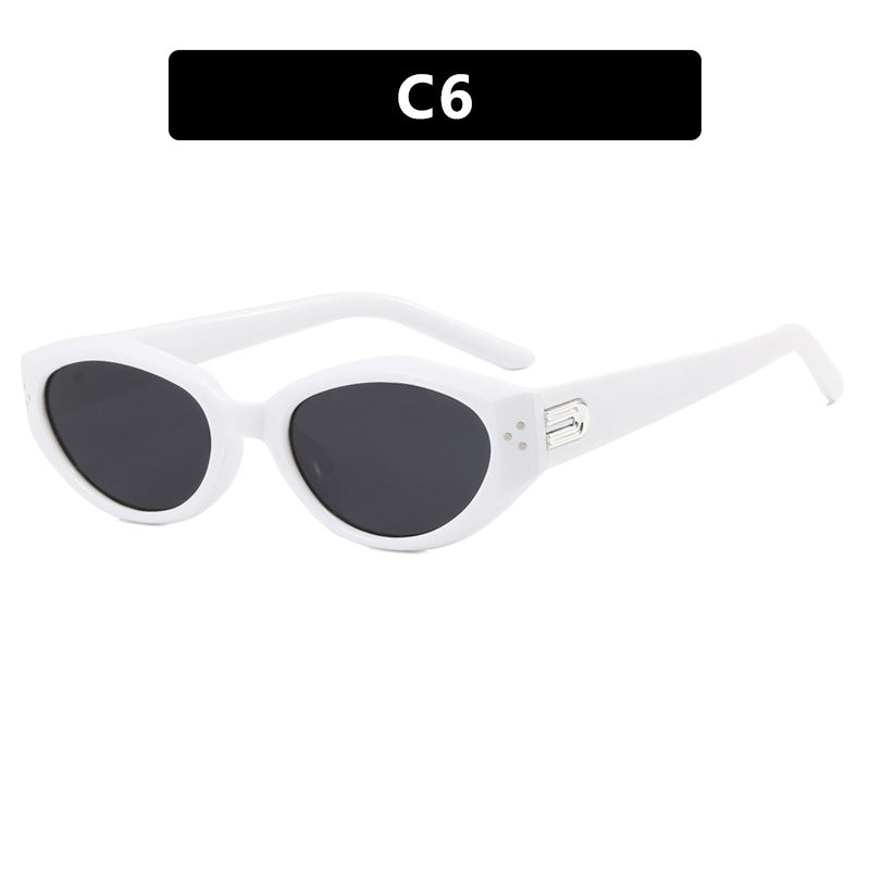 Mi nail small frame spicy girl same style small frame fashionable decoration trendy sunshade concave shaped sunglasses
