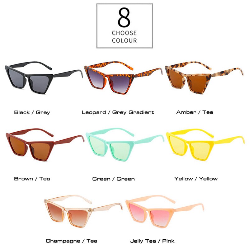 Fashion Retro Cat Eye Sunglasses Green Yellow Shades Eyewear for Women/Men Gradient Glasses