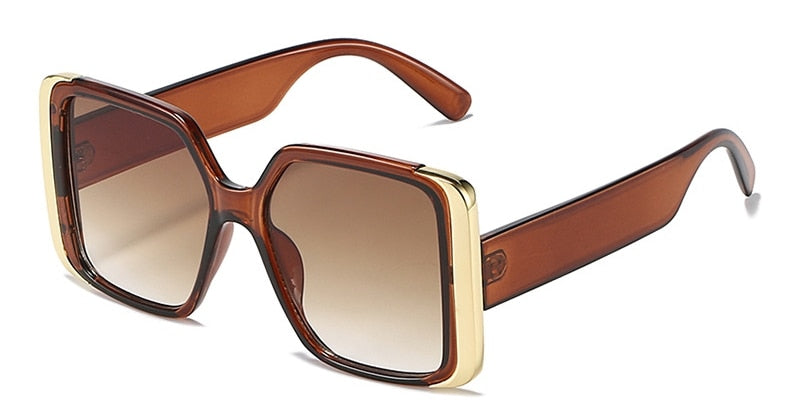 Square Women's Sunglasses Trend Luxury Brand Designer Oversize Sun Glasses Female Vintage UV400 Protection Eyewear