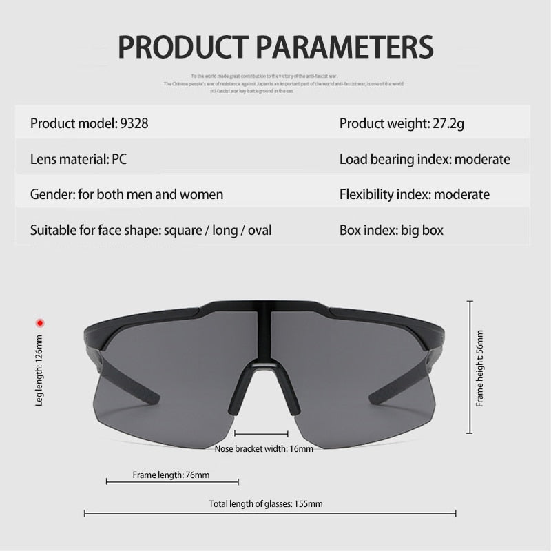 Fashion Riding Protection Goggles Eyewear Polarized Sports Men Sunglasses Mountain Bike Bicycle Road Windshield Cycling Glasses