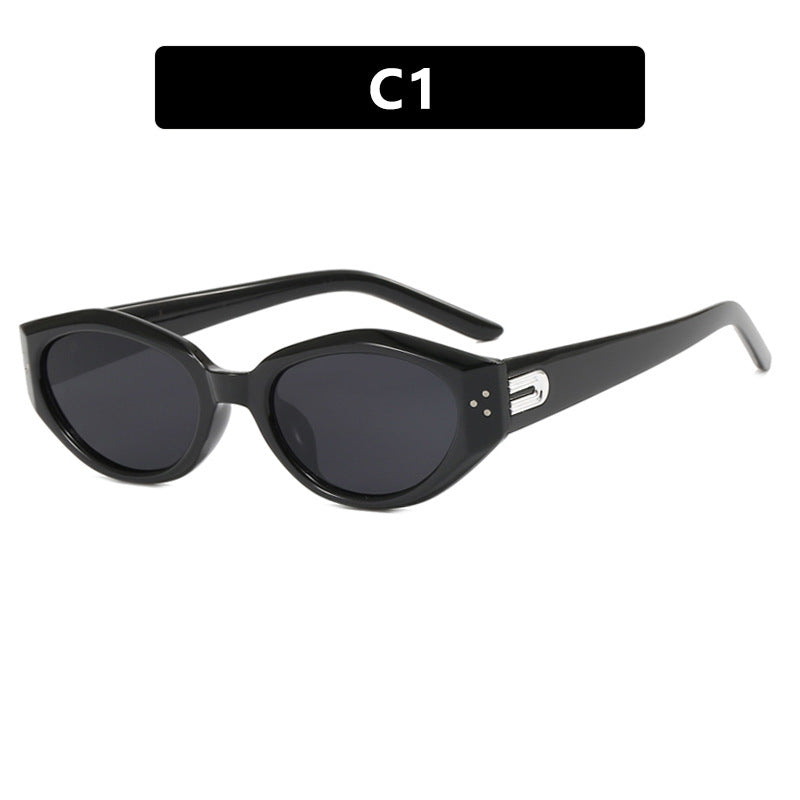 Mi nail small frame spicy girl same style small frame fashionable decoration trendy sunshade concave shaped sunglasses