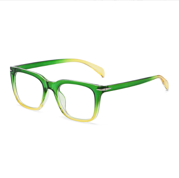 Box plastic anti blue light rice nail flat lens fashionable and colorful full frame glasses